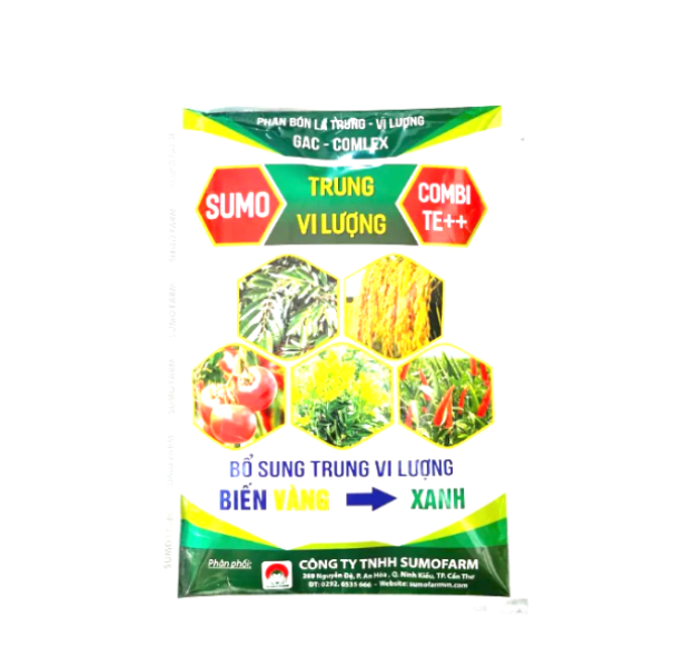Phân bón SUMO COMBI TE++. SUMOFARM trung vi lượng chelate giúp cây xanh lá loại (200g)